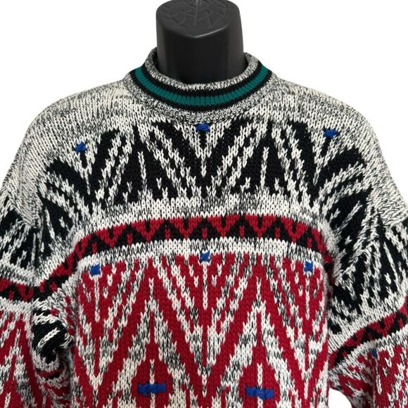 Vintage Expressions International Eclectic Grandpa Cosby Sweater Abstract Sz L - Picture 11 of 12